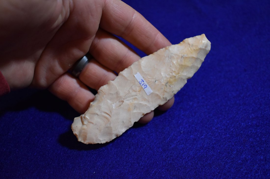 HOPEWELL BLADE, PINK, 4 1/2", FULTON CO ILLINOIS: HOPEWELL BLADE, PINK, 4 1/2", FULTON CO ILLINOIS