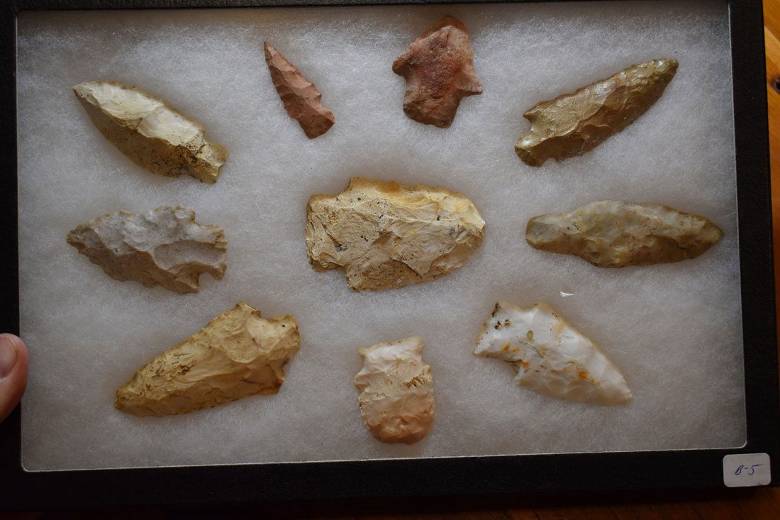 8 1/2" X 12" FRAME OF 10 ARROWHEADS FROM STODDARD (1 of 4)
