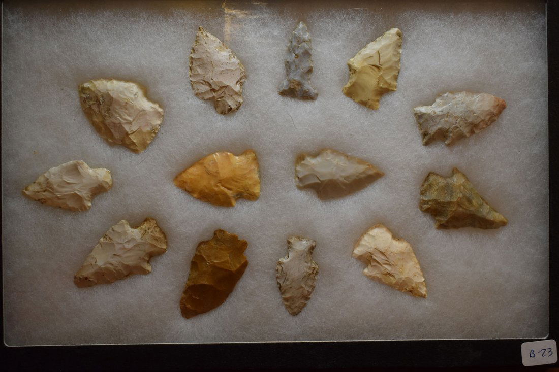 8 1/2" X 12" FRAME OF 10 ARROWHEADS FROM STODDARD (1 of 3)