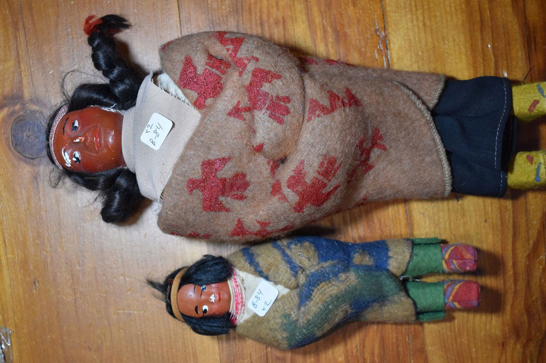 PAIR OF SKOOKUM DOLLS.  LONGEST MEASURES 12" (1 of 2)