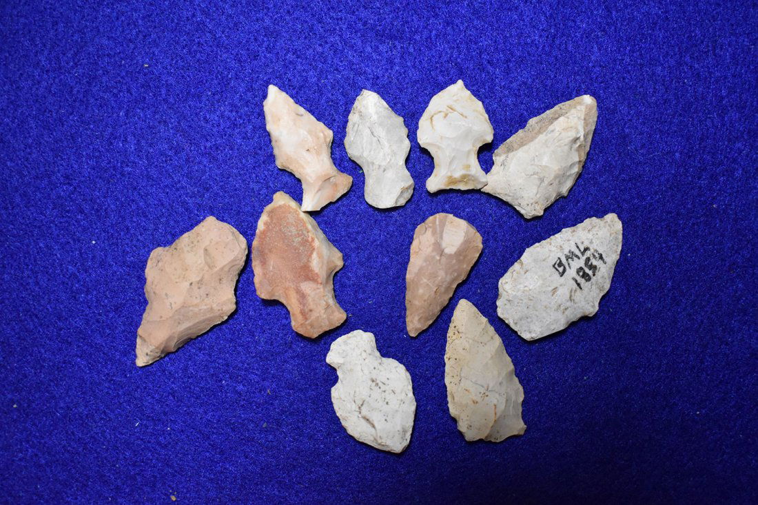 10  MISSOURI BIRD POINTS.  LONGEST MEASURES  1  3/4" (1 of 3)