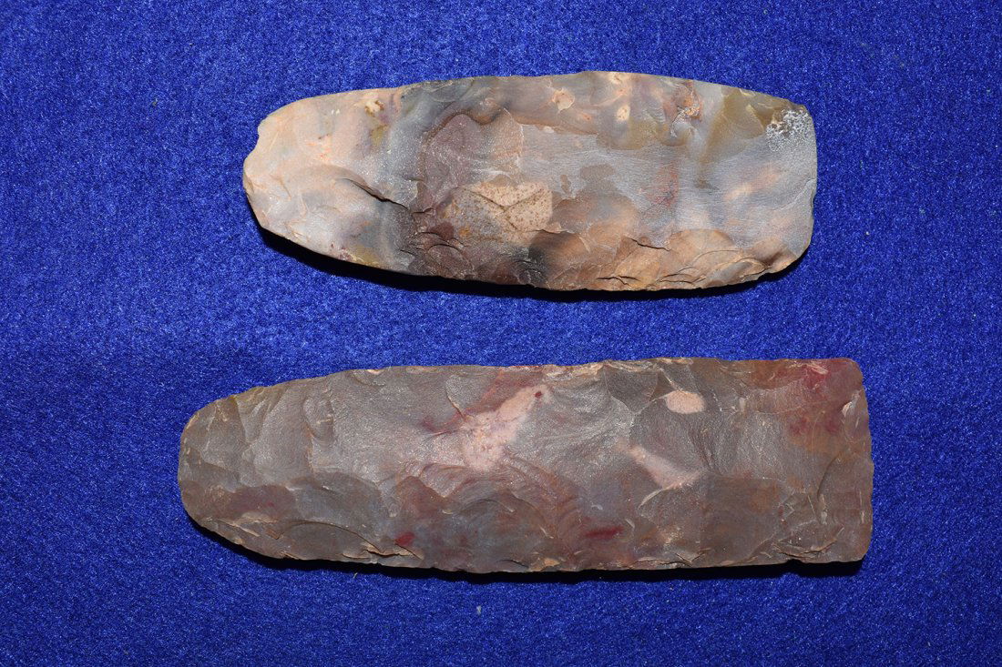 PAIR OF COLORFUL POLISHED AFRICAN NEOLITHIC FLINT (1 of 2)