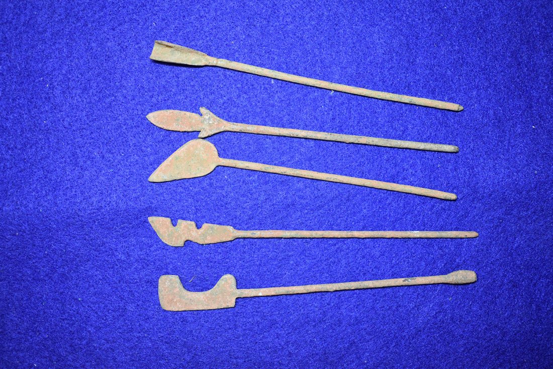 LOT OF 5 ANCIENT ROMAN BRONZE AGE MEDICAL TOOLS: LOT OF 5 ANCIENT ROMAN BRONZE AGE MEDICAL TOOLS