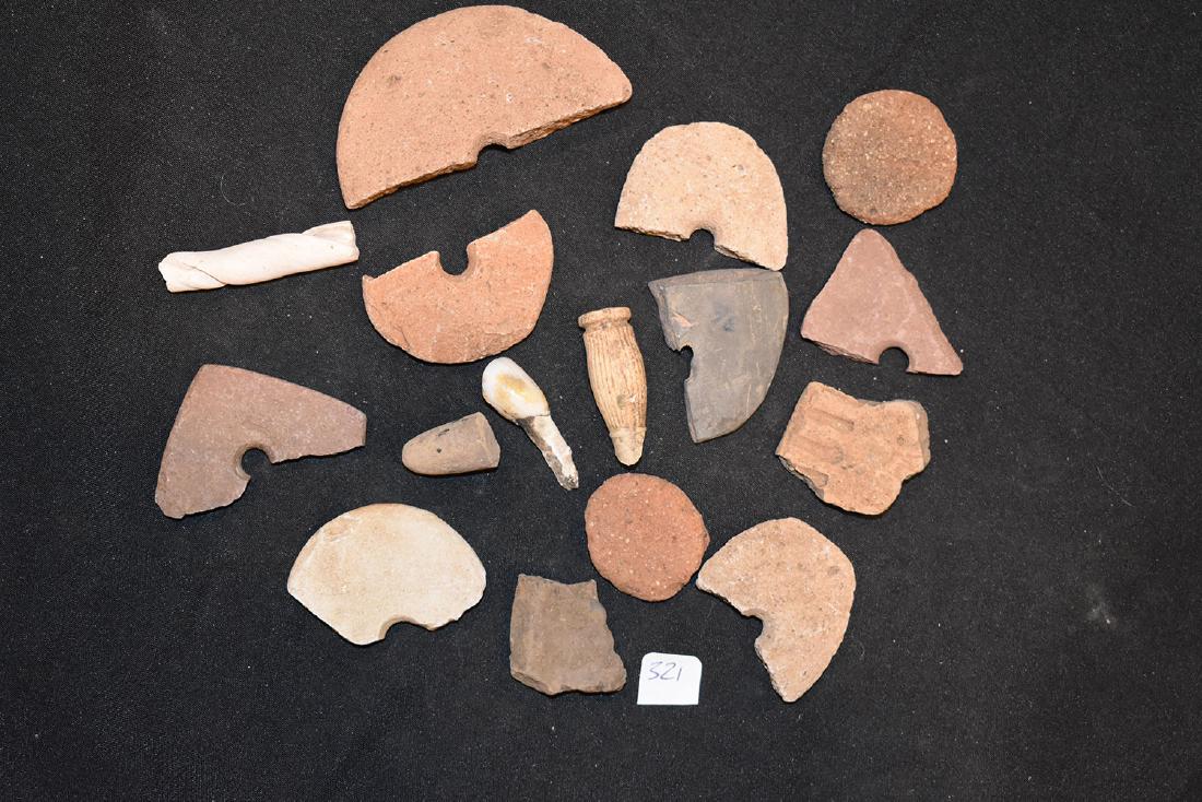 Lot of Damaged Pendants, Gorgets, Etc: Lot of Broken Pendants, Gorgets, etc. Found in Hardin County, Kentucky.