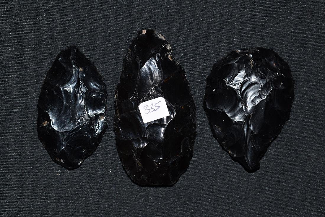 3 Obsidian Blades Found in California: 3 Obsidian Blades Found in California. Longest Measures 3"