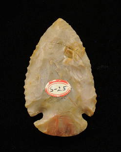 Dovetail, Champaign Co Ohio, 2 1/2 inches, Dickey COA,: Dovetail, Champaign Co Ohio, 2 1/2 inches, Dickey COA, Carter Cave Chert, Ex Luther Smith / Tony Bakutis