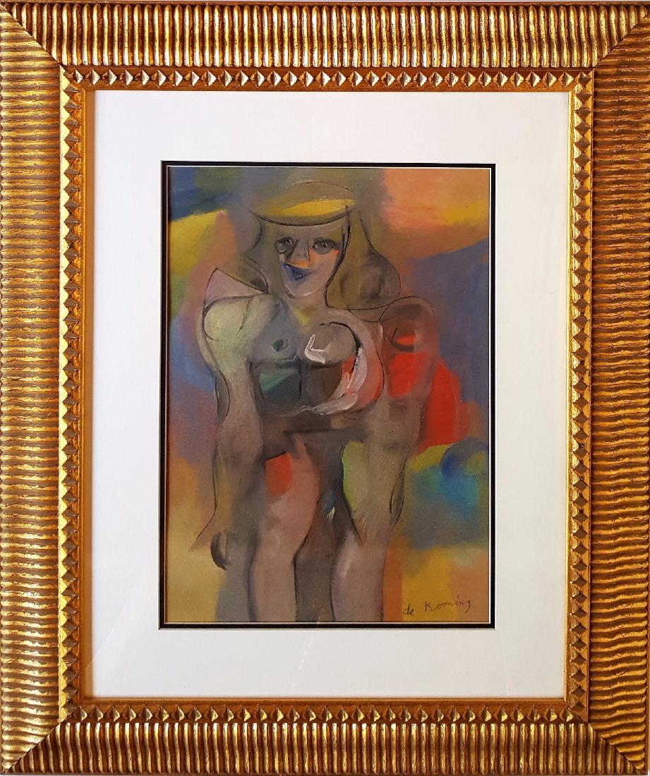 Willem de Kooning mixed media on paper signed painting (1 of 3)