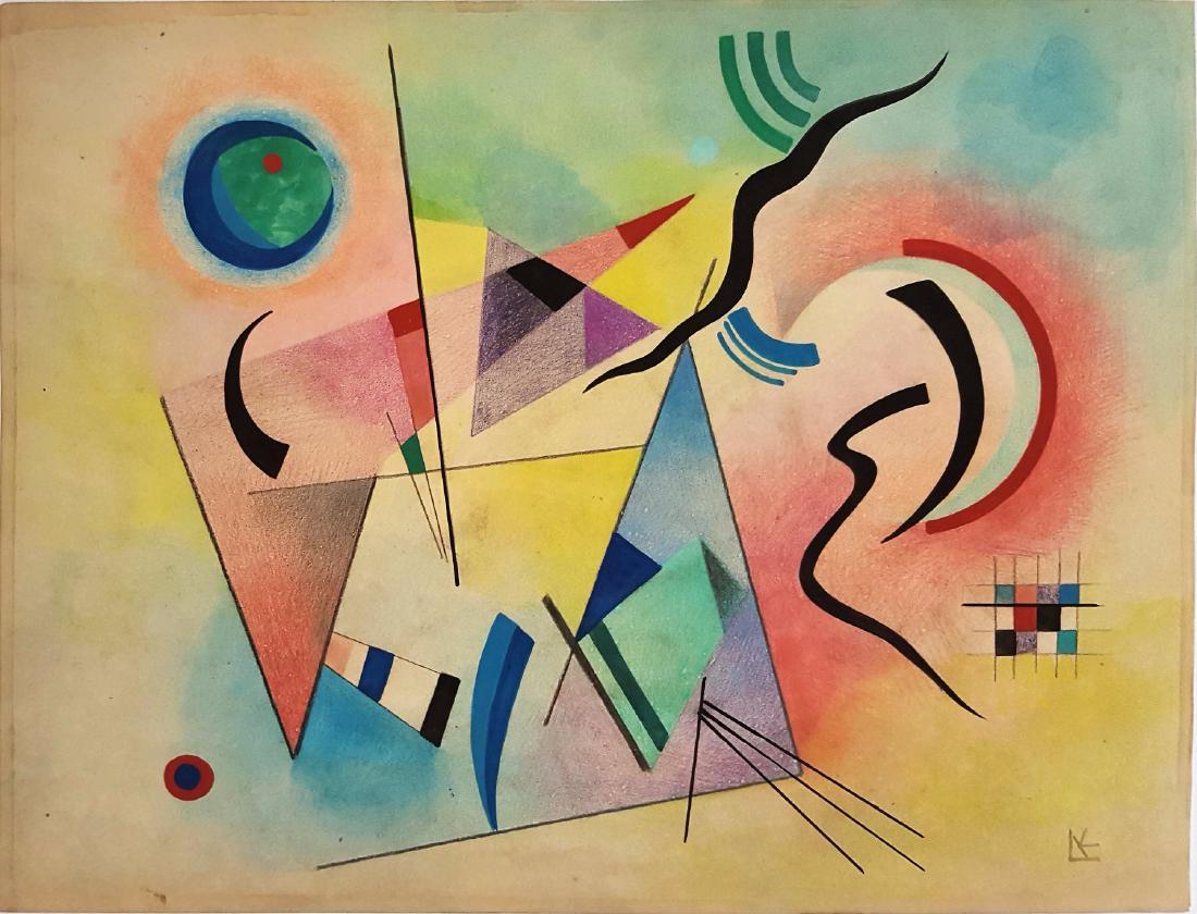 Wassily KANDINSKY mixed media on paper signed painting (1 of 4)