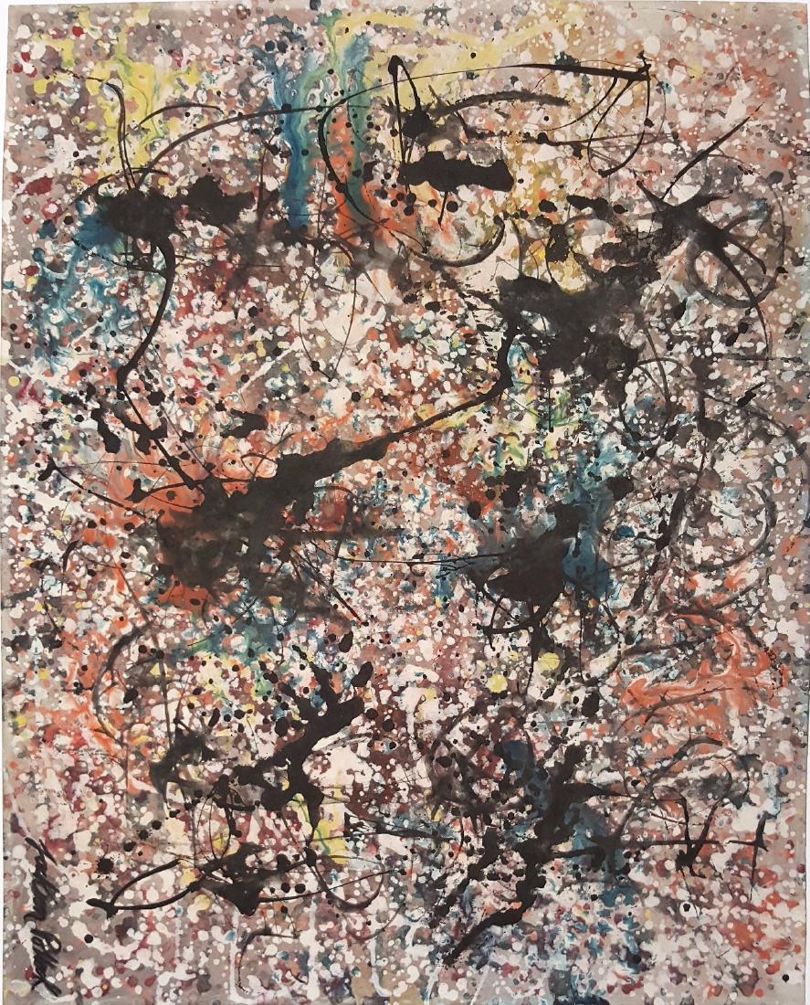 Mixed media on paper signed painting (1 of 4)