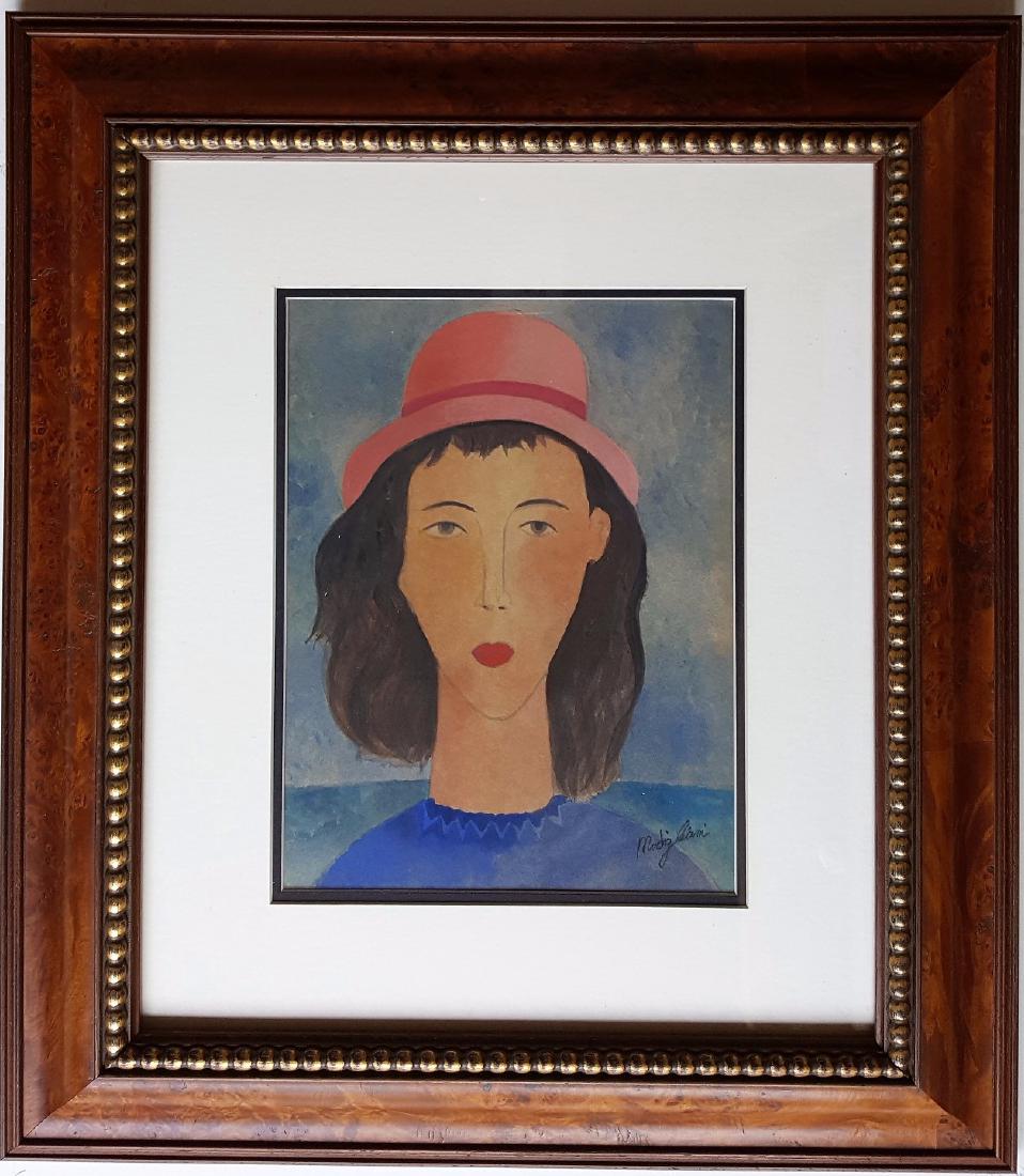 Amedeo Modigliani gouache on paper signed painting (1 of 4)