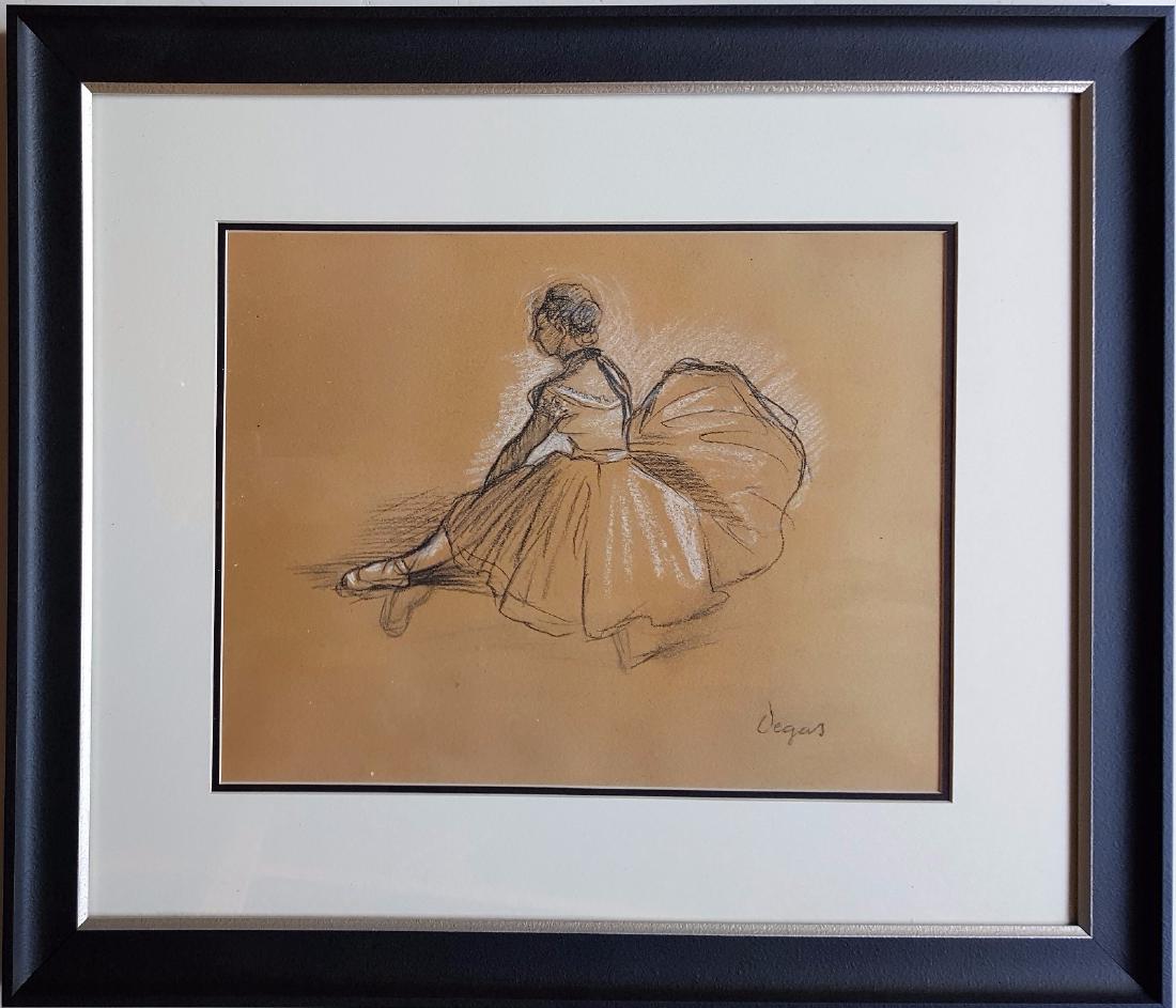 Edgar Degas mixed media on paper signed painting(Att.) (1 of 3)