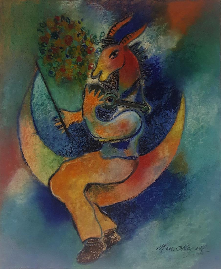 Marc CHAGALL gouache on paper signed painting(Att.) (1 of 2)