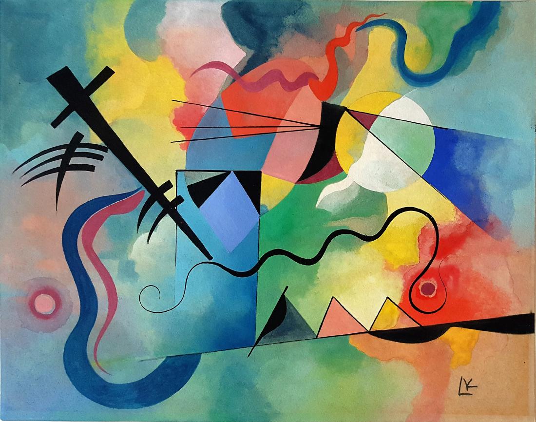 (Att.)Wassily KANDINSKY mixed media on paper signed (1 of 2)