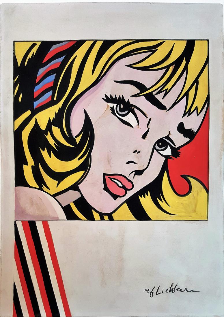 Roy Lichtenstein gouache on paper signed painting. (1 of 1)