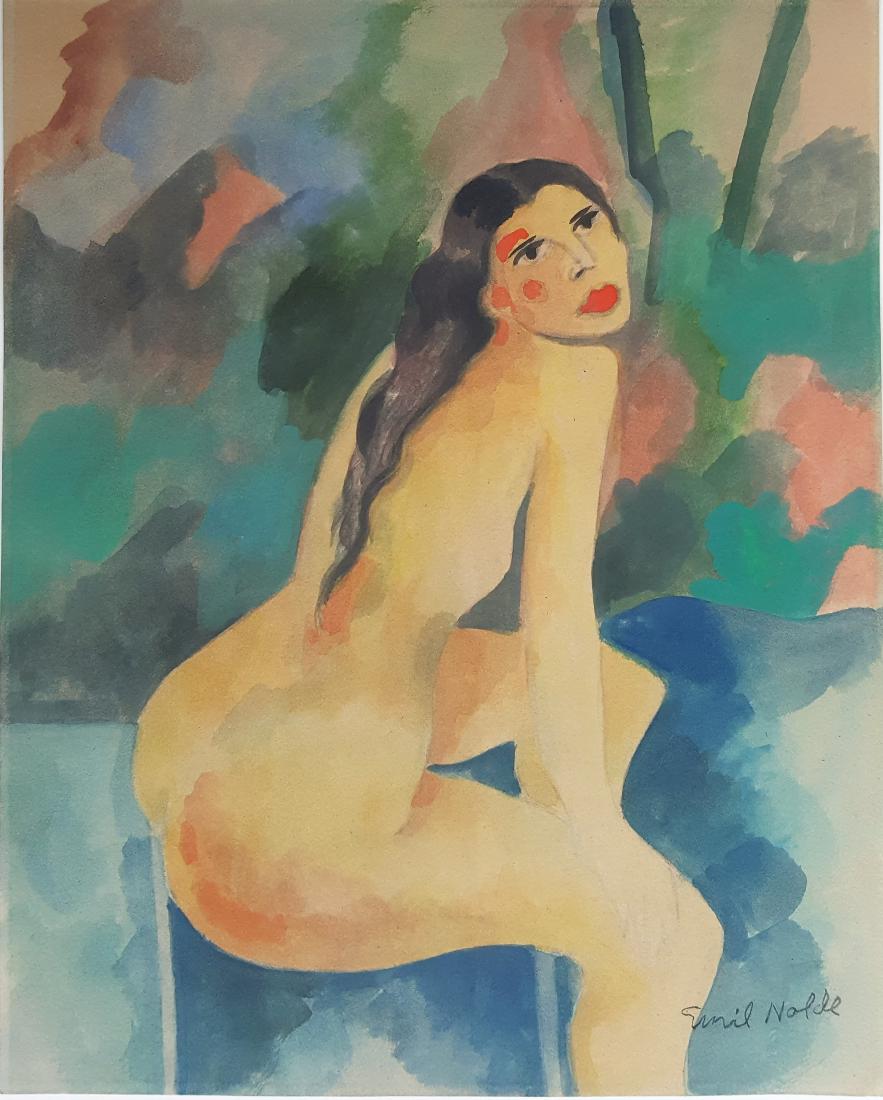Emil Nolde watercolor on paper signed painting. (1 of 2)