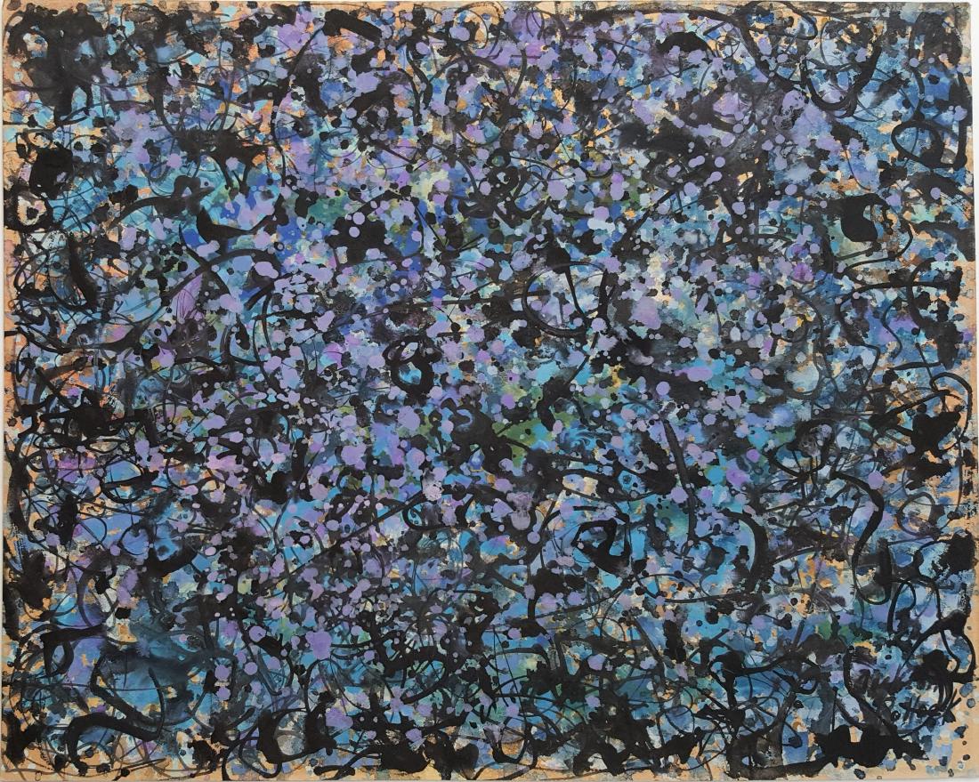Jackson Pollock mixed media on paper signed painting (1 of 1)