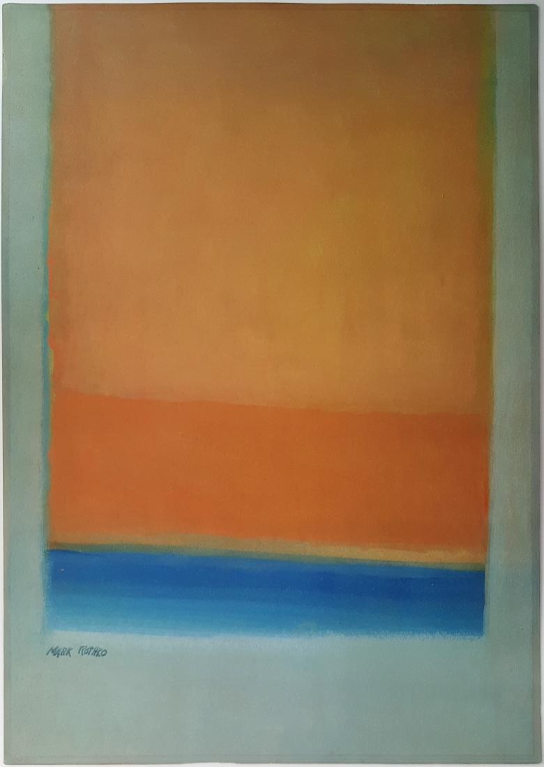 (Att.) Mark Rothko Mixed media on paper signed painting (1 of 1)
