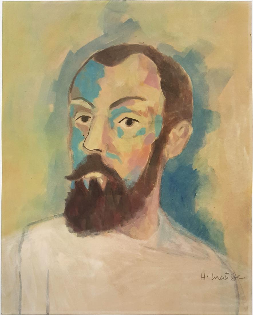 Henri Matisse gouache on paper signed painting (1 of 2)