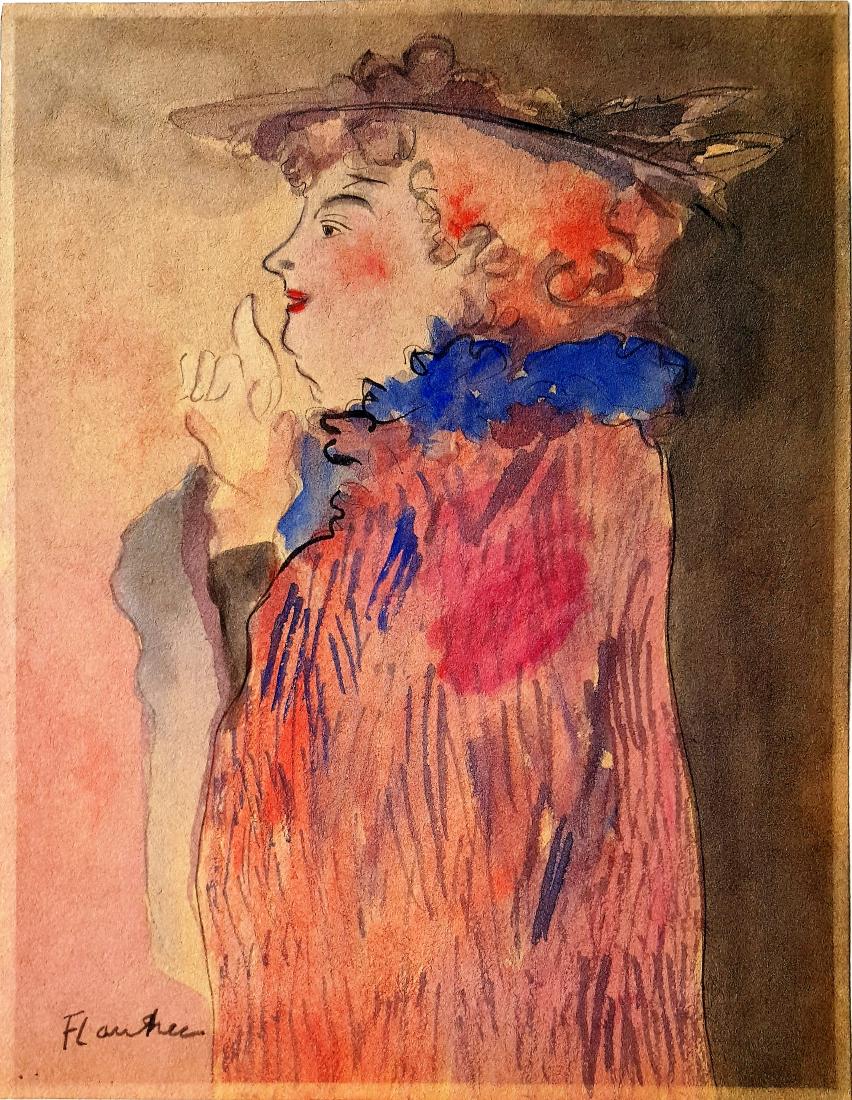 Henri DE TOULOUSE-LAUTREC gouache on paper(Att.) (1 of 2)