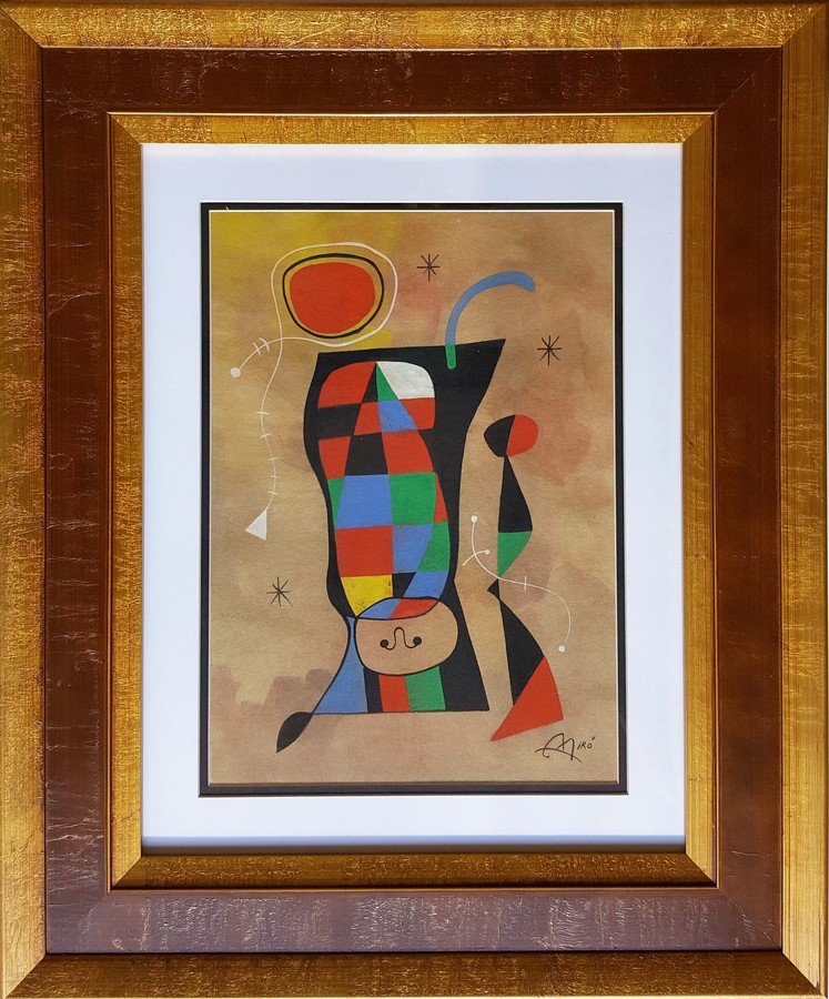 Joan MIRO gouache on paper signed painting (1 of 3)