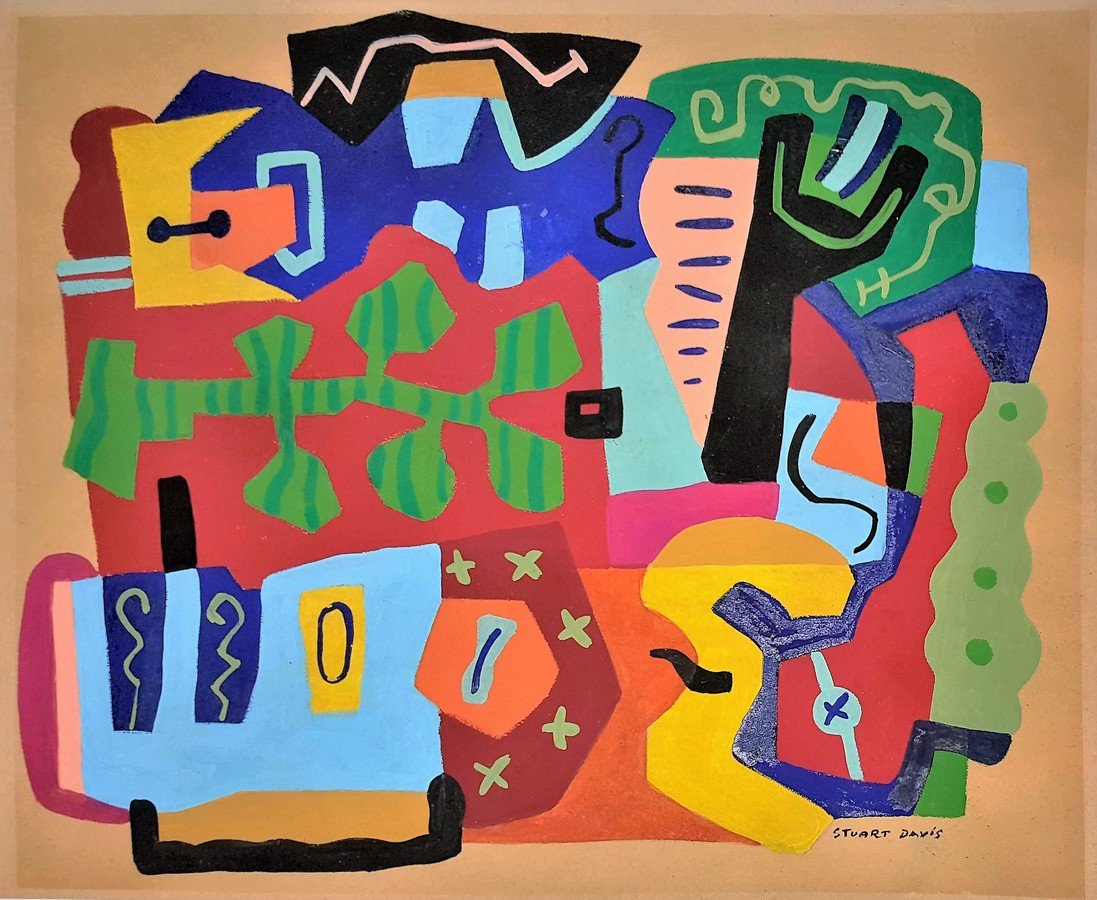 Stuart DAVIS gouache on paper signed painting (1 of 2)
