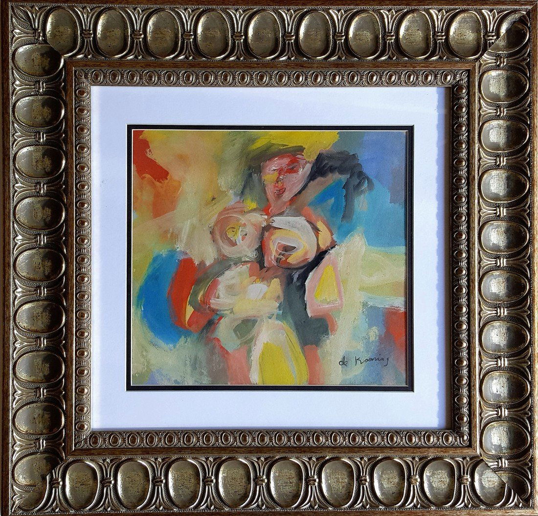 Willem DE KOONING gouache on paper signed painting (1 of 3)