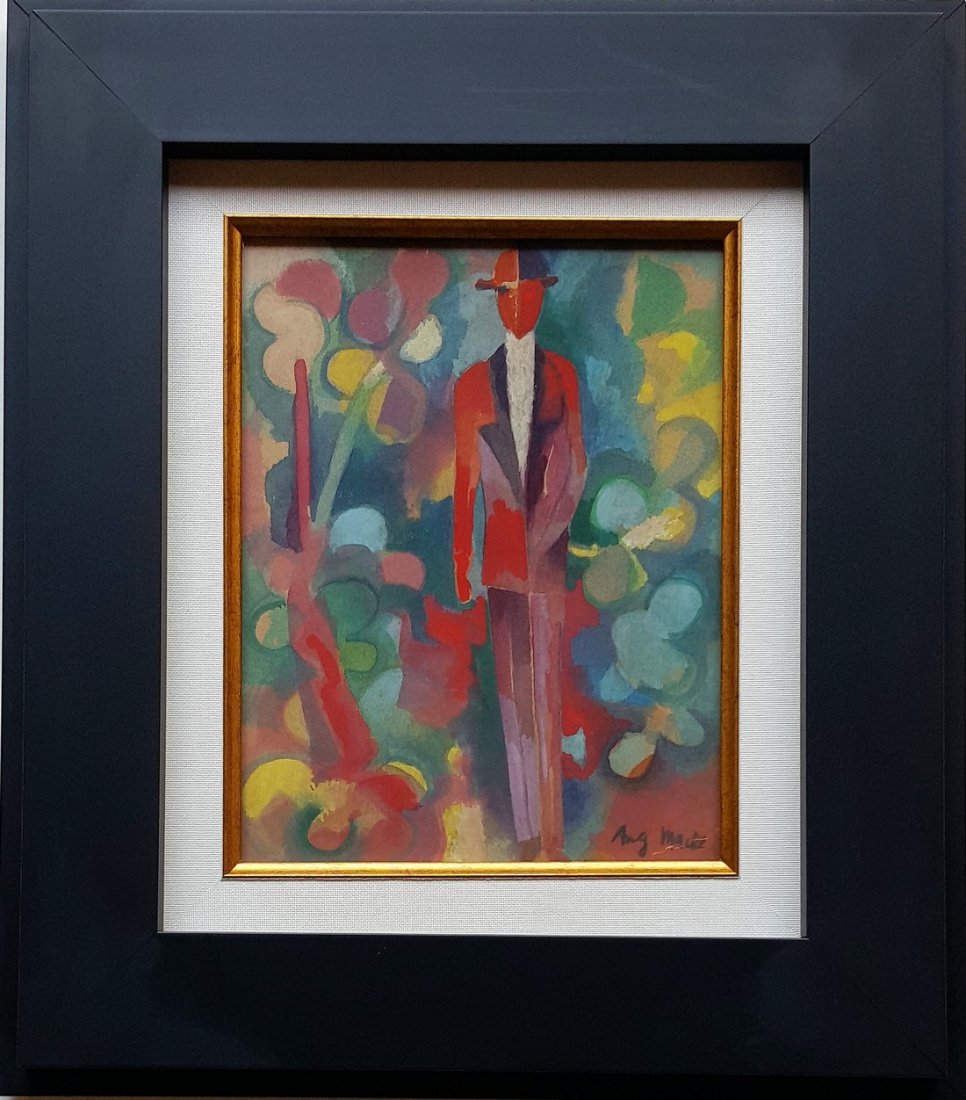 August Macke gouache on paper signed painting (1 of 3)