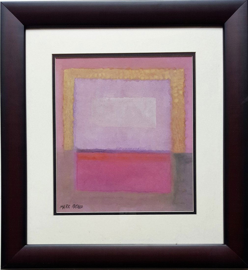 Mark ROTHKO water color on paper signed painting: (Att.) Mark ROTHKO water color on paper signed painting. 11 3/4 x 10 1/2 in. Signed on bottom left. Excellent condition. Framed. Private collection.