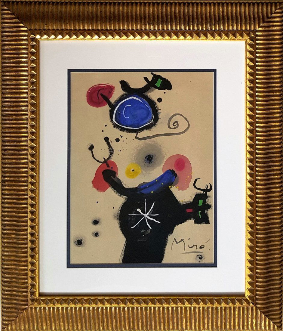 Joan MIRO gouache on paper signed painting (1 of 3)