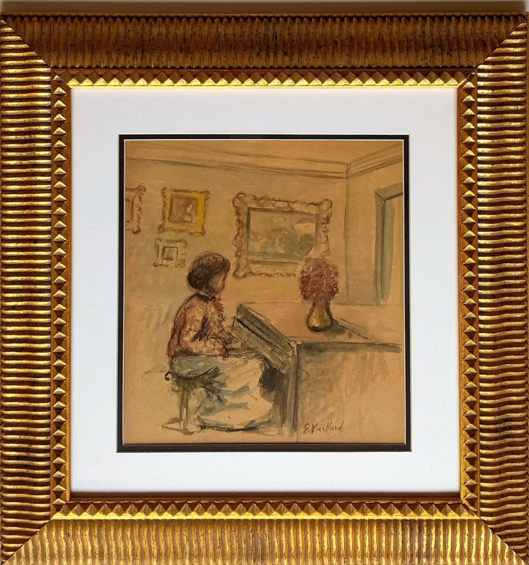 Ã‰douard VUILLARD watercolor on paper signed painting (1 of 3)