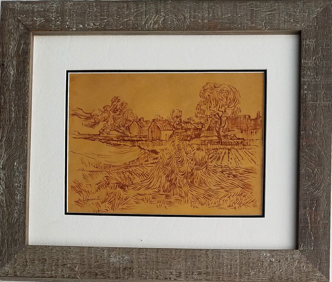 Vincent van Gogh ink on paper signed painting (1 of 2)