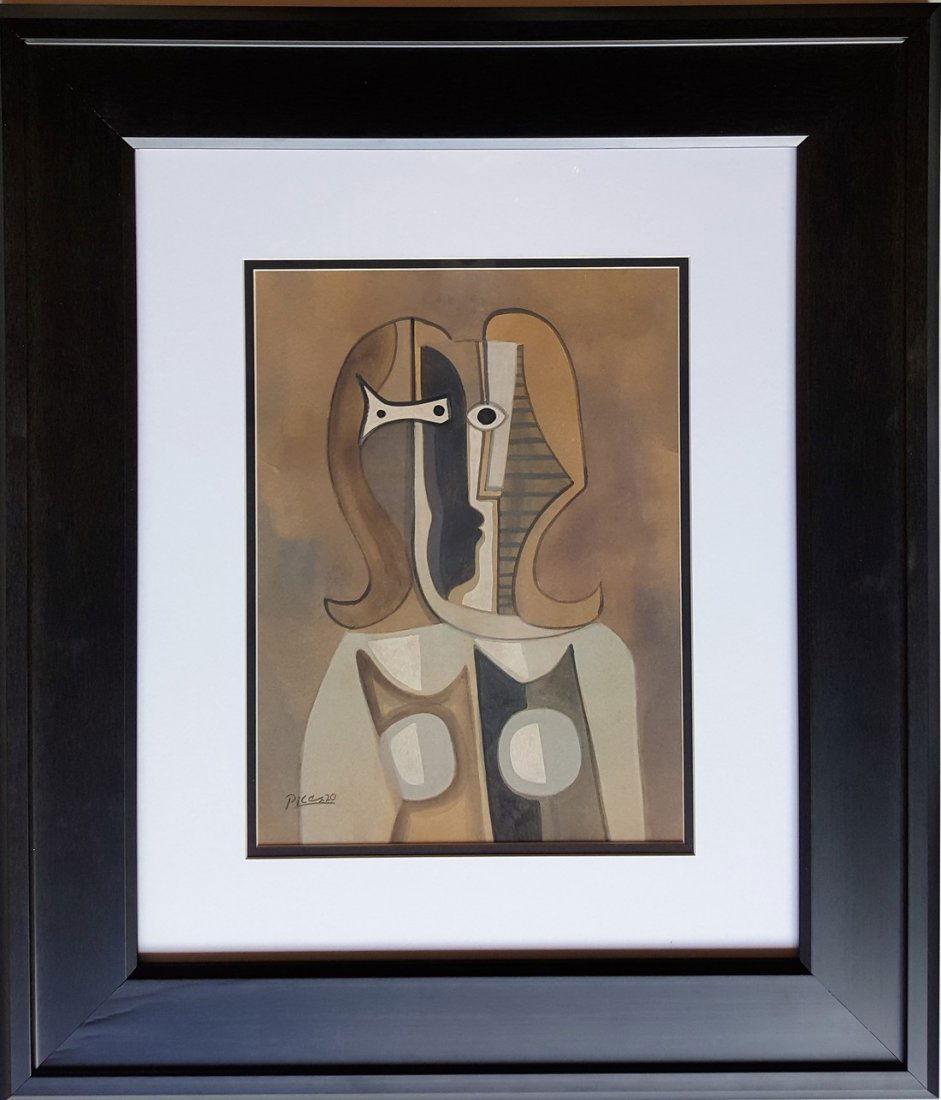 Pablo PICASSO gouache on paper signed painting (1 of 3)