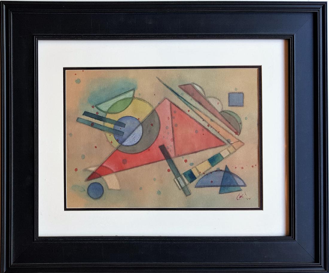 Wassily KANDINSKY watercolor on paper signed painting: Wassily KANDINSKY watercolor on paper signed painting, 11 1/4 x 11 1/2 in. Signed on bottom right. Dated 1934. Excellent condition. Framed. Private collection.