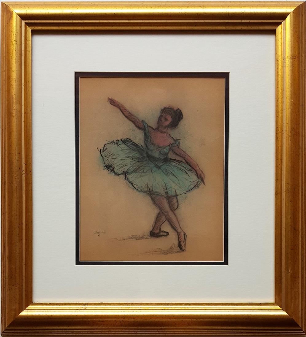 Edgar Degas mixed media on paper, signed painting (1 of 3)