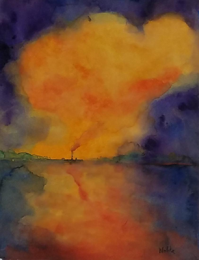 Emil Nolde gouache on paper signed painting (1 of 1)