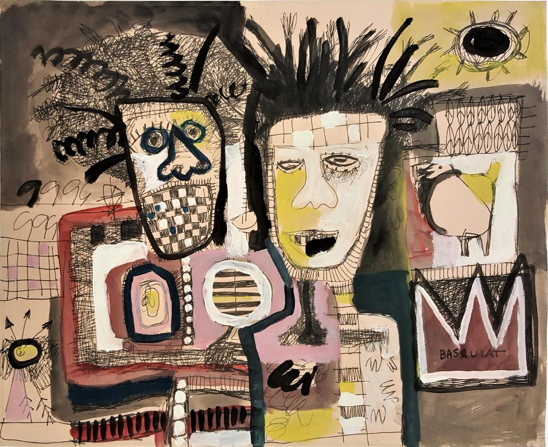 Jean-Michel Basquiat gouache on paper (1 of 2)