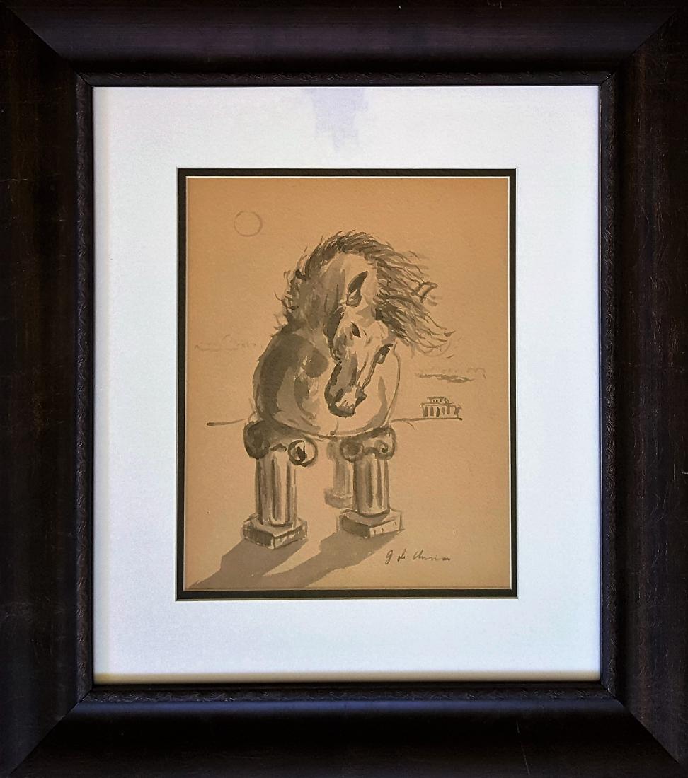 Giorgio DE CHIRICO Watercolor on paper signed painting (1 of 2)