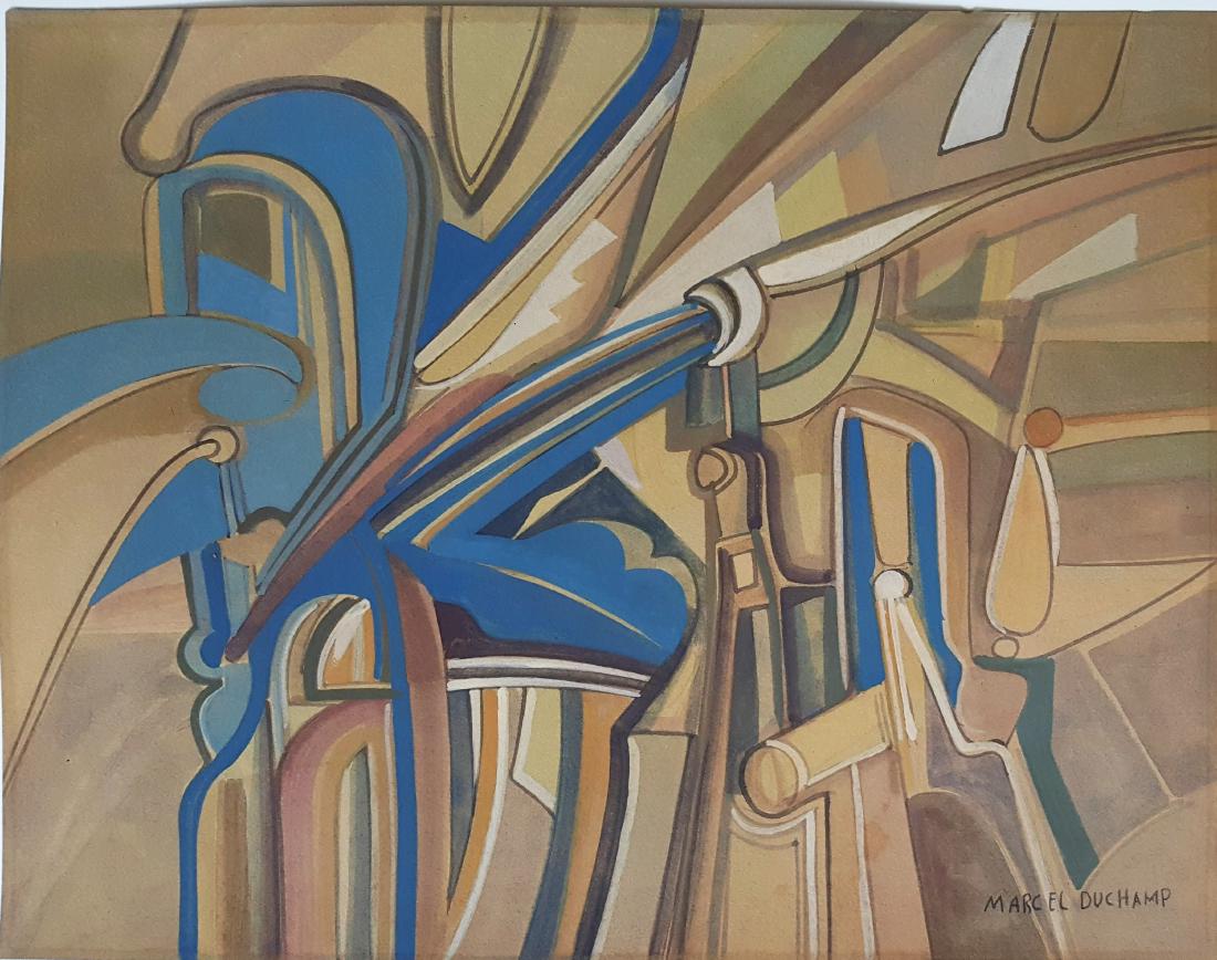 Marcel Duchamp gouache on paper signed painting (1 of 2)