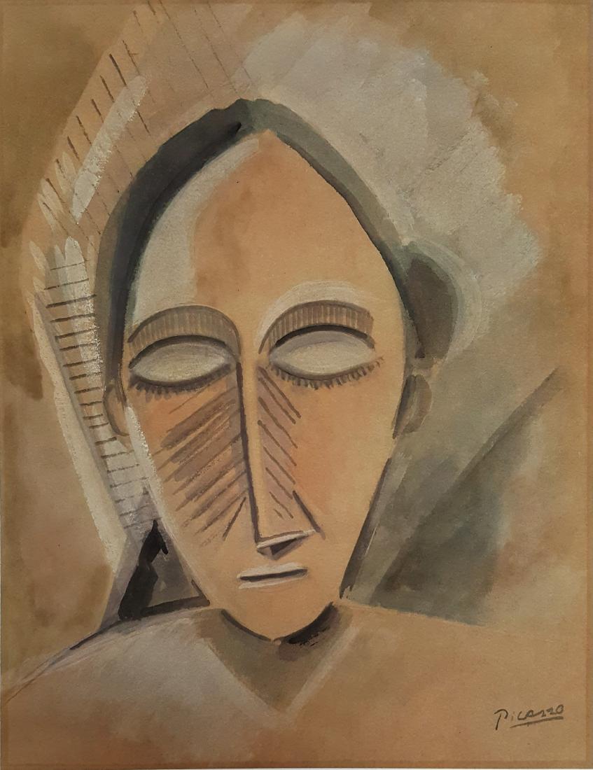 Pablo PICASSO gouache on paper signed panting (1 of 2)