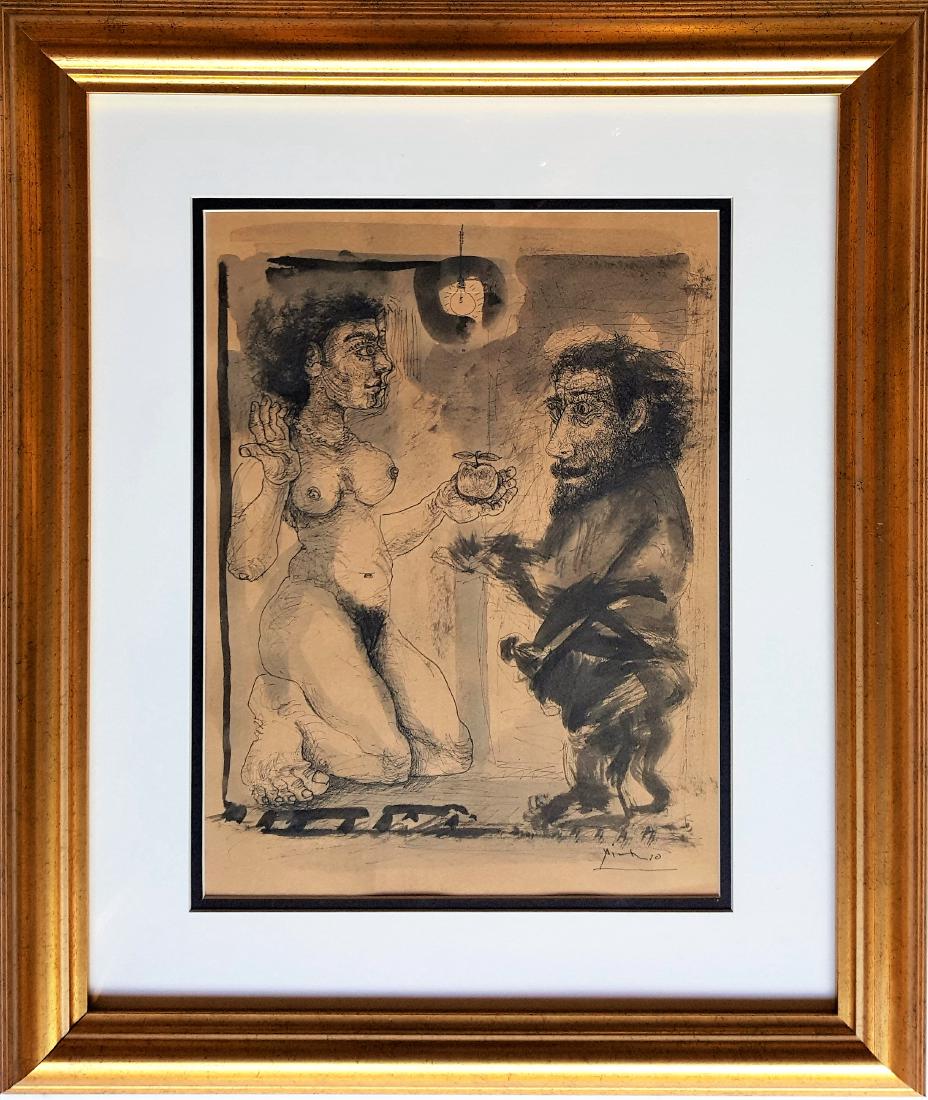 Pablo PICASSO ink on paper signed painting (1 of 2)