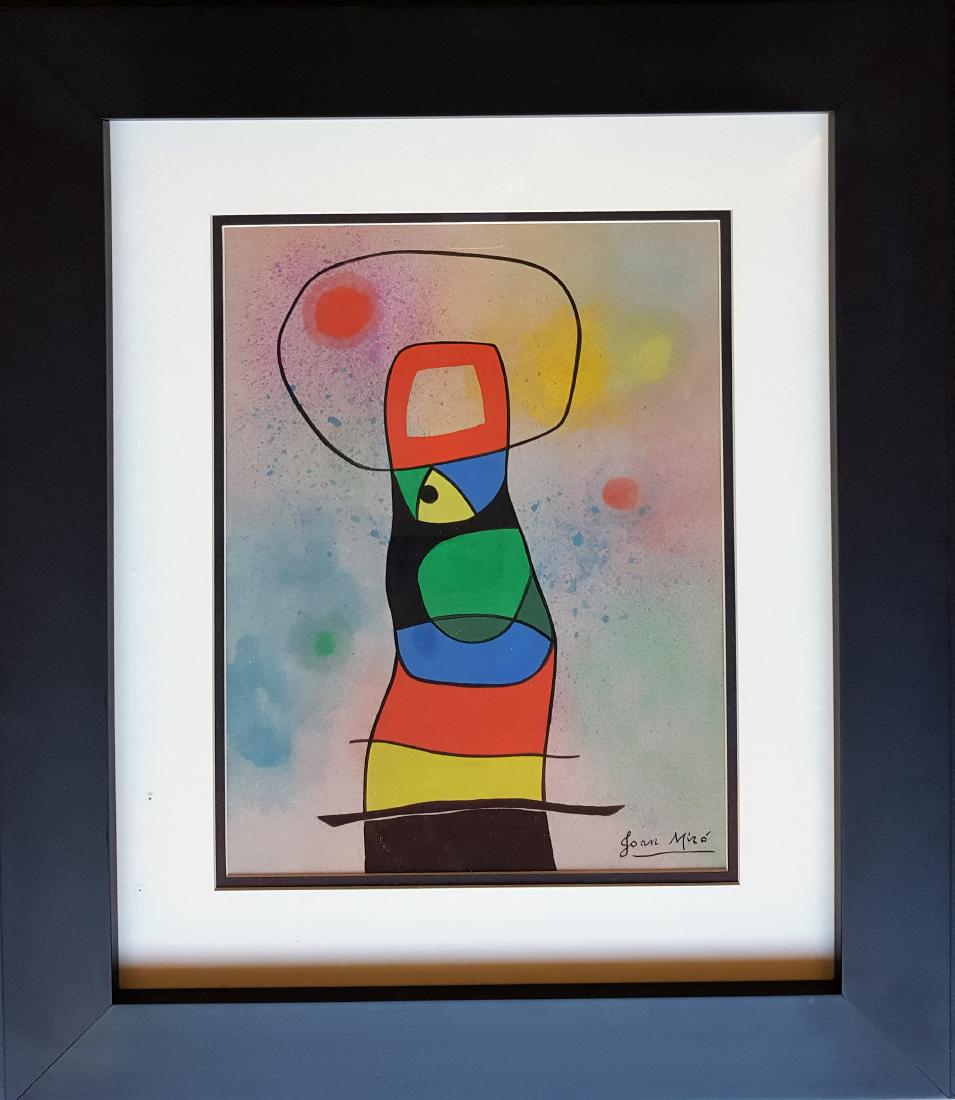 Joan MIRO gouache on paper signed painting. (1 of 3)
