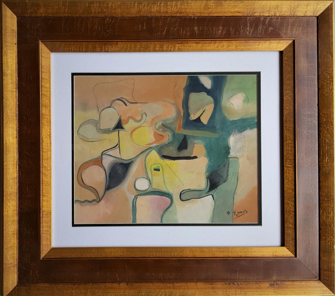 Arshile GORKY gouache on paper signed painting (1 of 3)