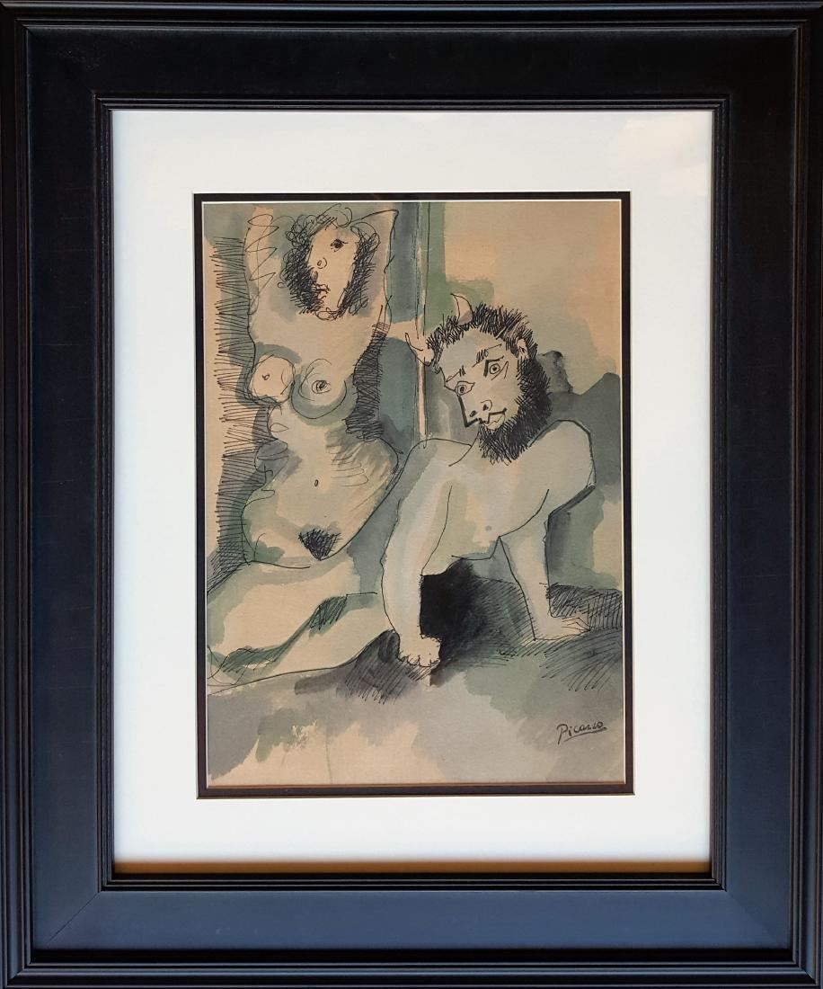 Pablo PICASSO mixed media on paper on paper signed on (1 of 3)