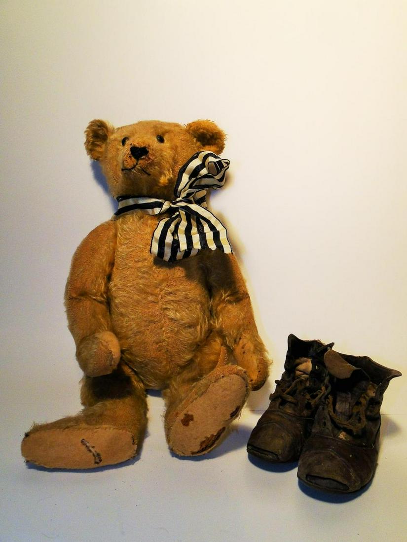 EARLY TEDDY BEAR W/ BOOTS (1 of 7)