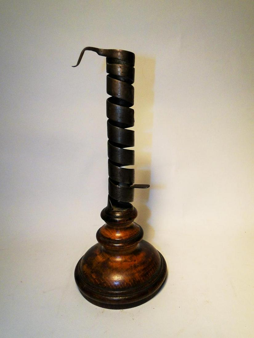 RARE 18TH C SPIRAL CANDLE STICK (1 of 4)