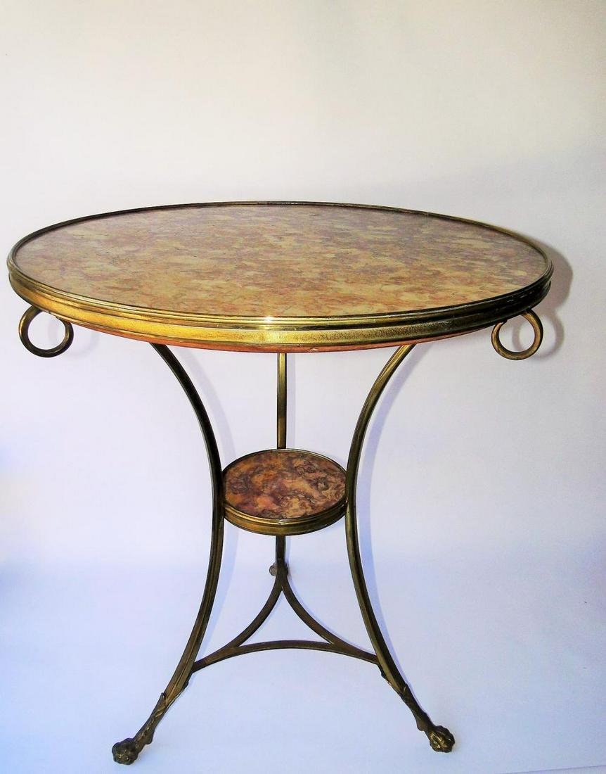 FRENCH BRASS AND ONYX LAMP TABLE (1 of 7)