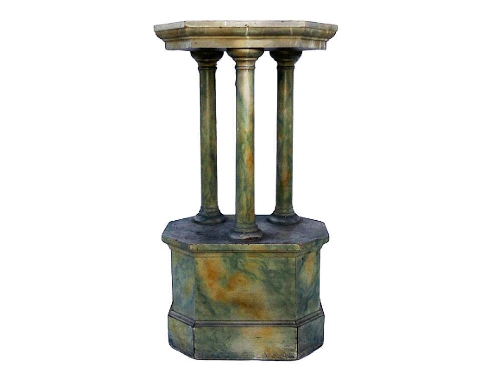 LATE 19TH C MARBLEIZED PEDESTAL (1 of 3)