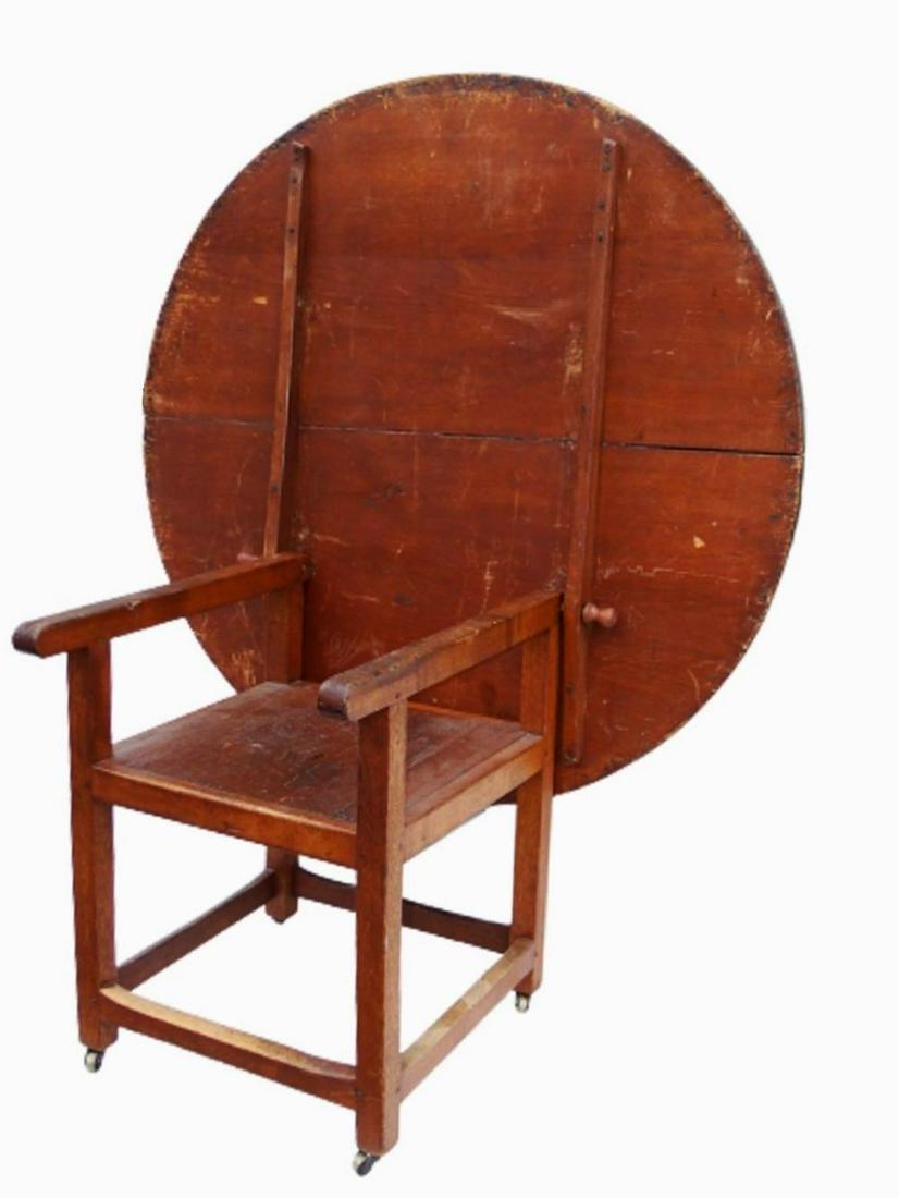 19TH C PRIMITIVE CHAIR TABLE (1 of 5)