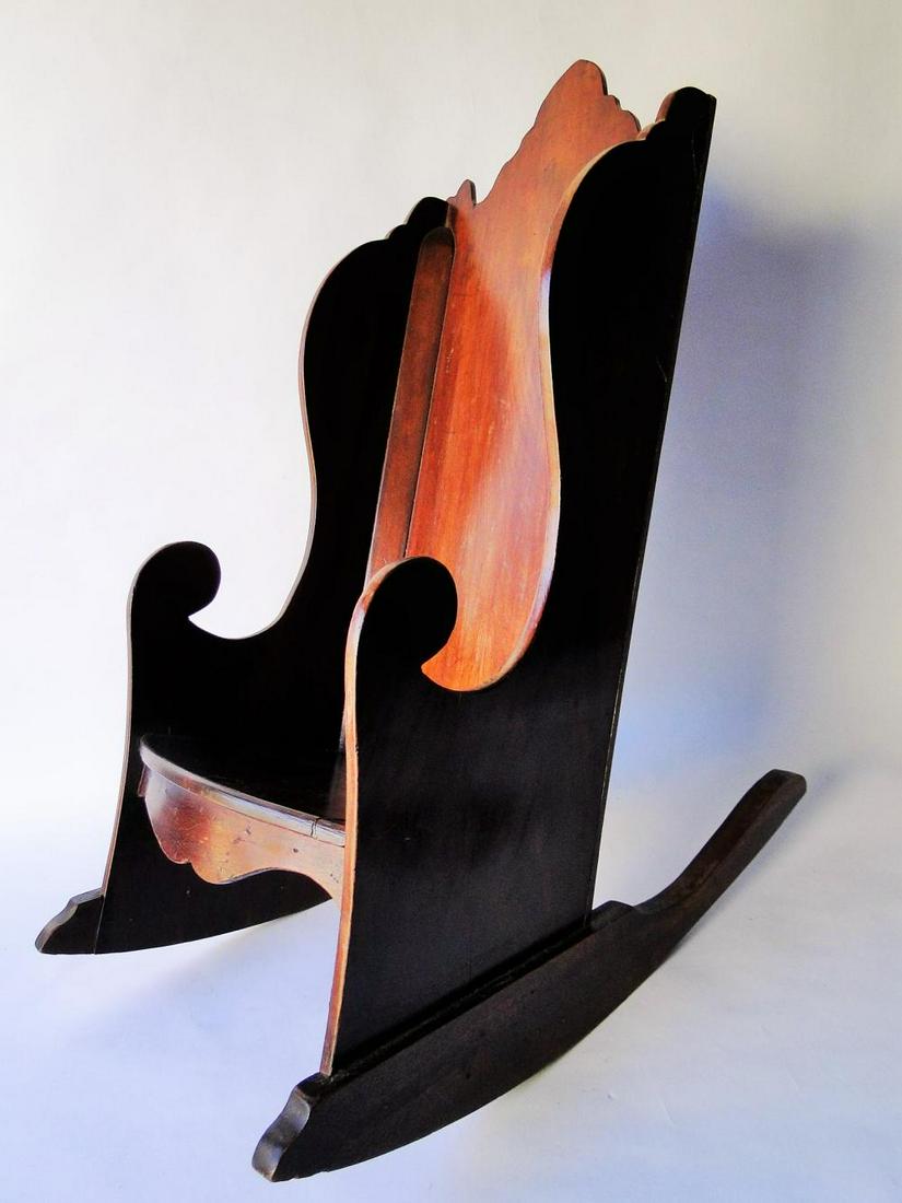 19TH C WALNUT CHILD'S ROCKING CHAIR (1 of 4)
