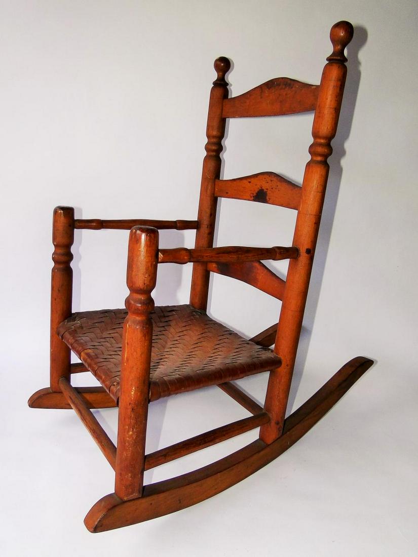 19TH C PRIMITIVE CHILD'S ROCKER (1 of 3)